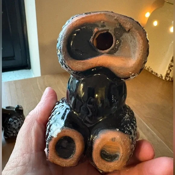 Vintage MCM Kitschy Redware Poodle Figurines 1950s Made in Japan Mom and 2 Pups - Picture 7 of 7